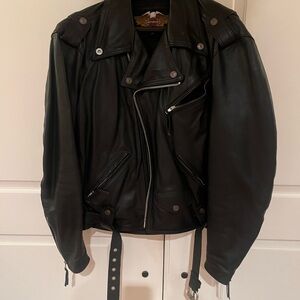 Harley-Davidson Black Leather Bomber Jacket